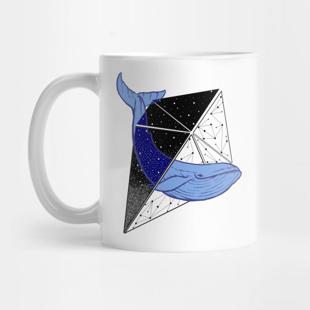 Space Whale geometric Star space design by creaturely